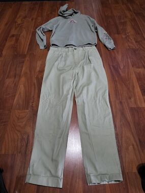 Carter's Casual Straight-Leg Pants And Hoodie in Light Olive -